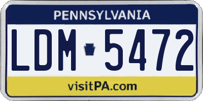 PA license plate LDM5472