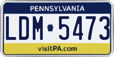 PA license plate LDM5473