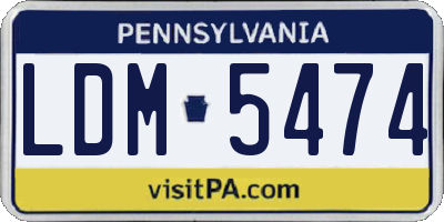 PA license plate LDM5474