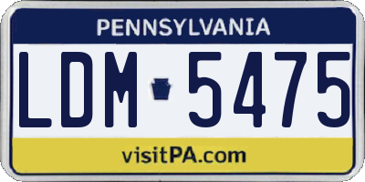 PA license plate LDM5475