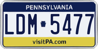 PA license plate LDM5477