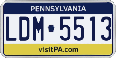 PA license plate LDM5513
