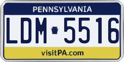 PA license plate LDM5516