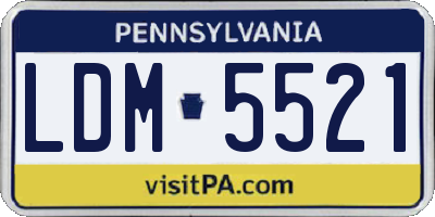 PA license plate LDM5521
