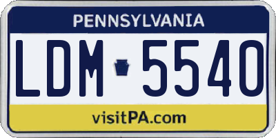 PA license plate LDM5540
