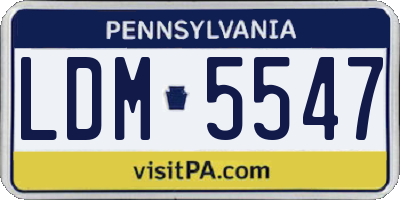 PA license plate LDM5547