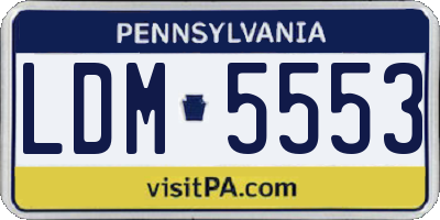 PA license plate LDM5553