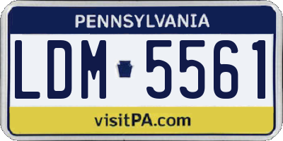 PA license plate LDM5561