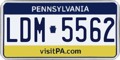 PA license plate LDM5562