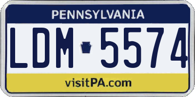 PA license plate LDM5574
