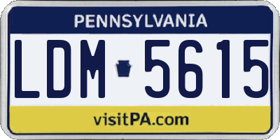 PA license plate LDM5615