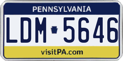 PA license plate LDM5646