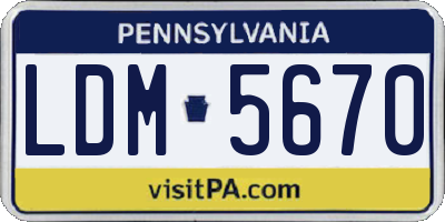 PA license plate LDM5670