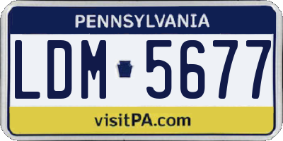 PA license plate LDM5677