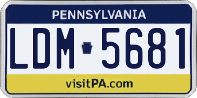 PA license plate LDM5681