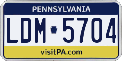PA license plate LDM5704