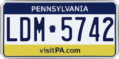 PA license plate LDM5742