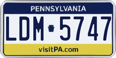 PA license plate LDM5747