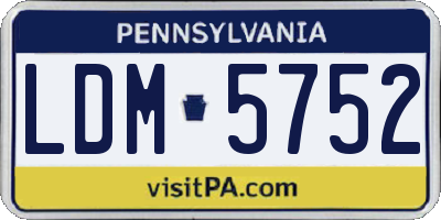 PA license plate LDM5752