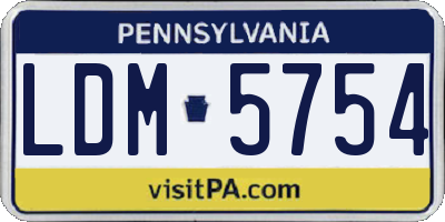 PA license plate LDM5754