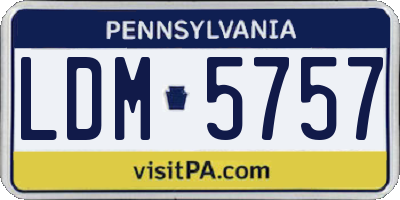 PA license plate LDM5757