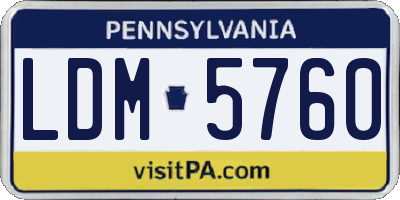 PA license plate LDM5760