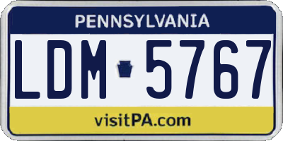 PA license plate LDM5767