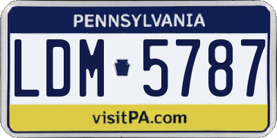 PA license plate LDM5787