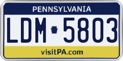 PA license plate LDM5803