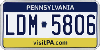 PA license plate LDM5806