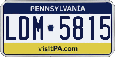 PA license plate LDM5815