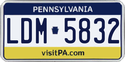 PA license plate LDM5832