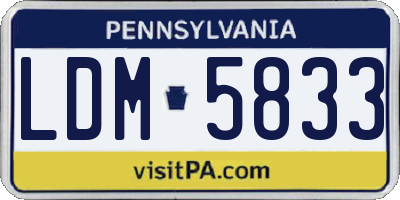 PA license plate LDM5833