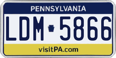 PA license plate LDM5866