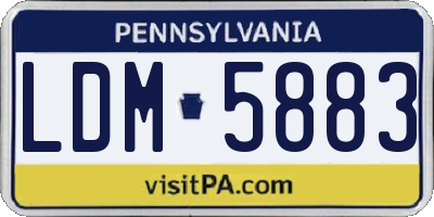PA license plate LDM5883