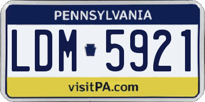 PA license plate LDM5921