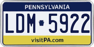 PA license plate LDM5922