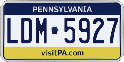 PA license plate LDM5927