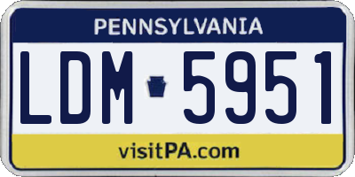 PA license plate LDM5951