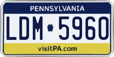PA license plate LDM5960