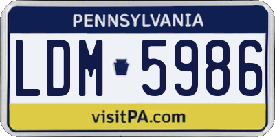 PA license plate LDM5986