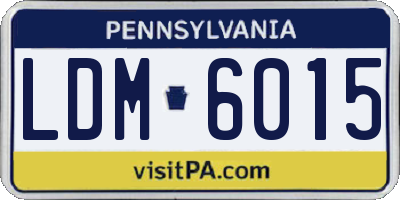 PA license plate LDM6015