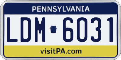 PA license plate LDM6031