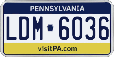 PA license plate LDM6036