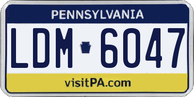 PA license plate LDM6047
