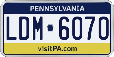 PA license plate LDM6070