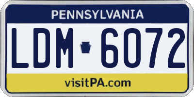 PA license plate LDM6072