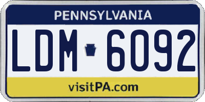 PA license plate LDM6092