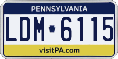 PA license plate LDM6115