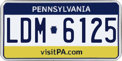 PA license plate LDM6125